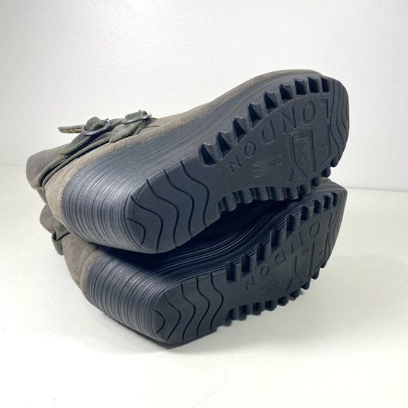 Fly London YEMO274FLY Sludge Gray Olive Suede Leather Wedge Ankle Boots 7.5 38 - Picture 8 of 14